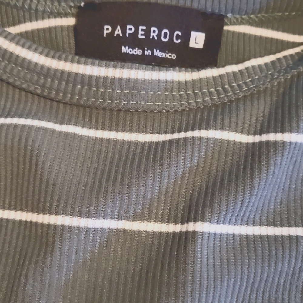 Green and white stripe tank